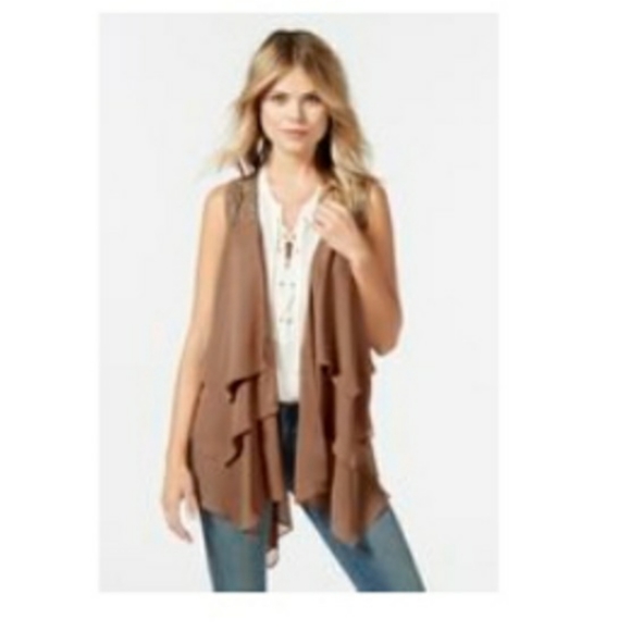 Double Zero Jackets & Blazers - Double Zero Draped Belted Vest Top